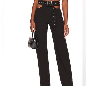 WeWoreWhat Cut Out Straight Black Pants
